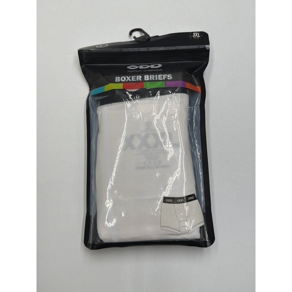 ODD‎ Premium Underwear Boxer Briefs White 3XL Mens Waist 42-44 Cotton Spandex